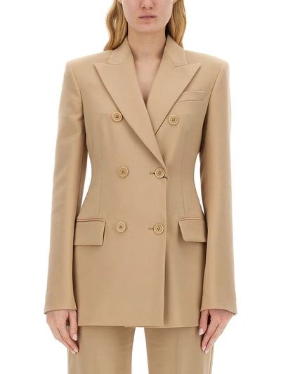 Sportmax Gelly Tailored Wool Blazer In Beige