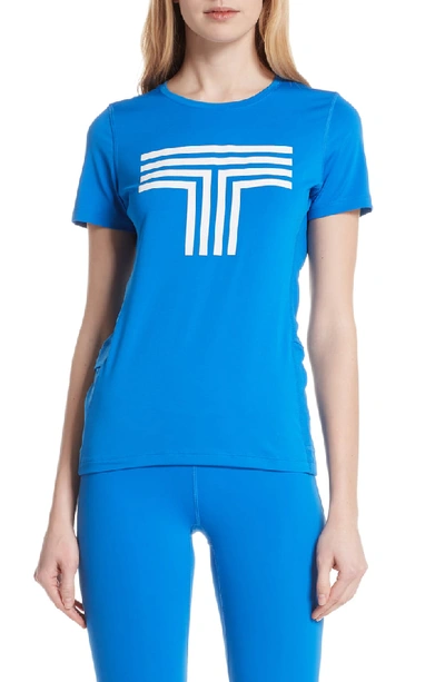 Tory Sport Logo Graphic Short-sleeve Tee In Galleria Blue
