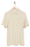 Create Unison Collar Button-down Cotton Shirt In Lt Grey
