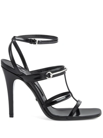 Gucci Horsebit Slim Heel Sandals In Nero