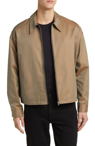 Agolde Saville Zip Twill Jacket In Rock (khaki Bro