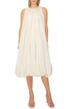 Melloday Bubble Hem Poplin Midi Dress In Ivory