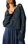 Free People Hayley Sweater In Navy