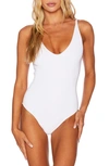 Beach Riot Reese Rib One-piece Swimsuit In White