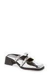 Justine Clenquet Andie Mary Jane Mule In Silver