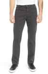 Ag Everett Sueded Stretch Sateen Straight Fit Pants In Dark Rock