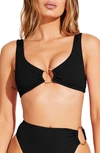 Vitamin A Skylar Ring Detail Rib Bikini Top In Blk