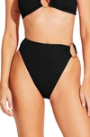 Vitamin A Lolita Ring High Waist Bikini Bottoms In Black Ecorib