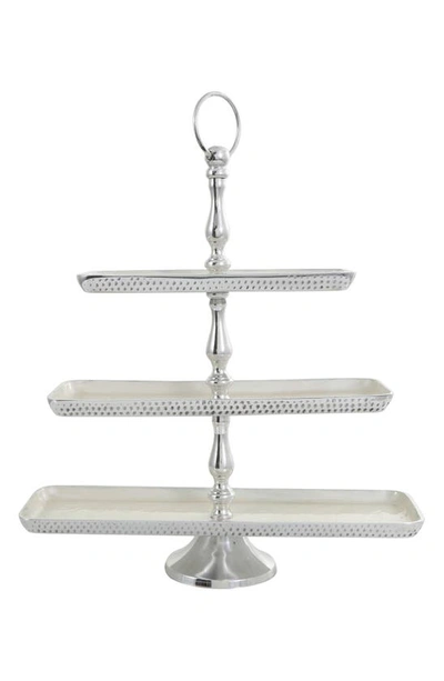 Novogratz Silver 3-tiered Serving Stand