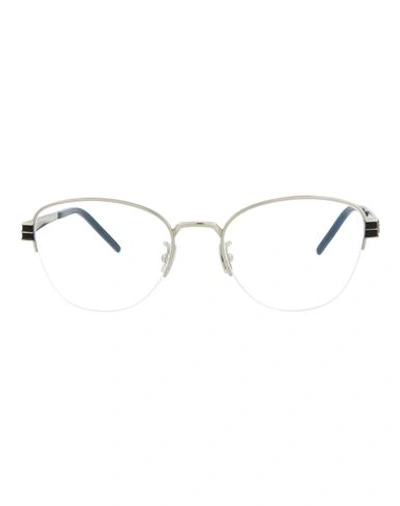 Saint Laurent Cat Eye-frame Metal Optical Frames Woman Eyeglass Frame Silver Size 54 Metal, Acetate
