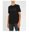 Hugo Logo-print Cotton-jersey T-shirt In Black