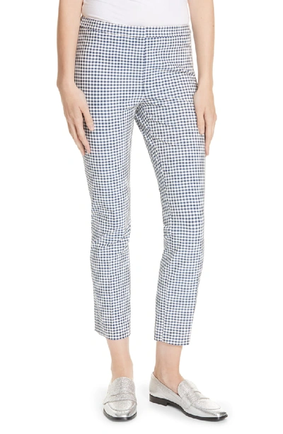 Theory Classic Skinny Gingham Ankle Pants In Multi