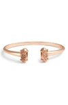 Kendra Scott Edie Druzy Stone Bangle Bracelet In Rose Gold