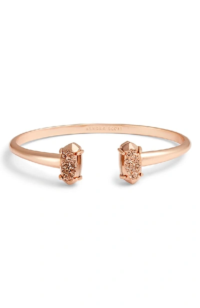 Kendra Scott Edie Druzy Stone Bangle Bracelet In Rose Gold