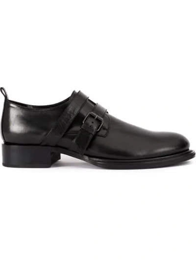 Ann Demeulemeester Leather Double Monk Strap Shoes In Black