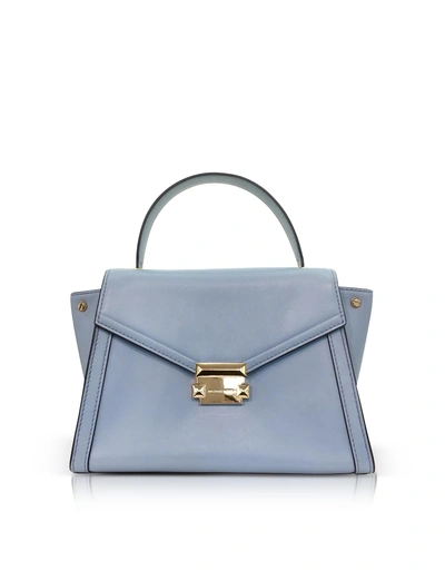 Michael Kors Whitney Medium Leather Satchel In Pale Blue