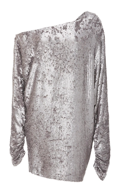 Zeynep Arcay Off Shoulder Sequin Dress In Metallic