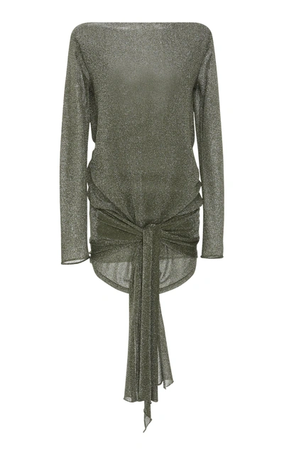 Zeynep Arcay Wrap Knit Mini Dress In Grey