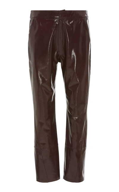 Zeynep Arcay Cropped Patent Leather Pants In Purple