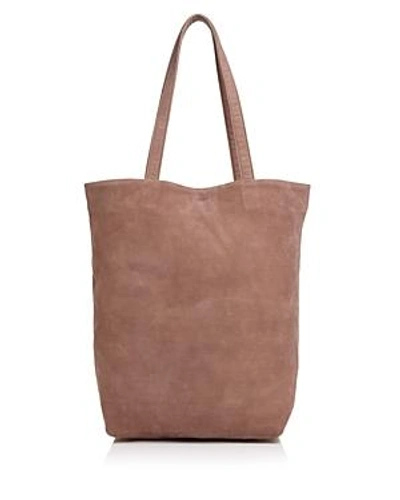 Baggu Basic Leather Tote In Taro Pink/brass