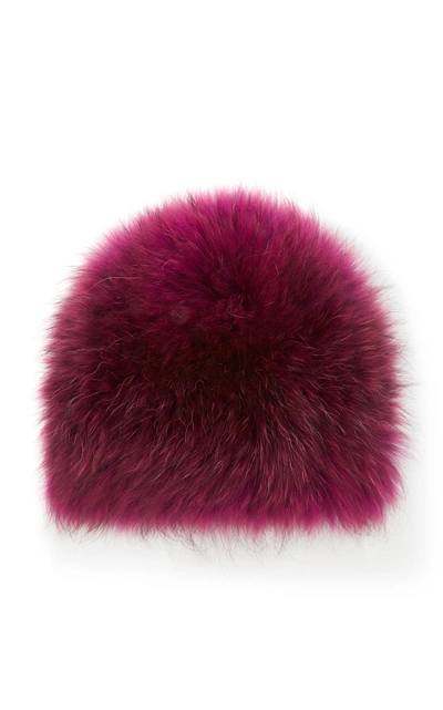 Yestadt Millinery Le Fluff Fox Fur Beanie In Pink