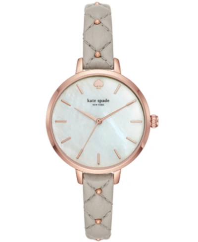 Kate Spade Metro Leather Strap Watch, 34mm In Gray