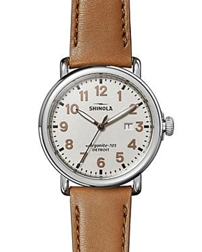 Shinola Limited Edition Great American: Statue Of Liberty Watch, 47mm In White/brown