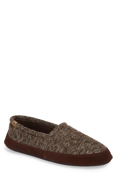 Acorn Moc Slipper In Brown Tweed