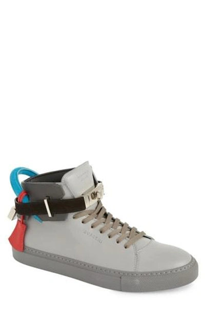 Buscemi Strapped High Top Sneaker In Grey