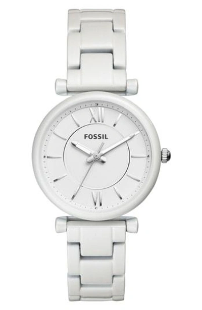 Fossil Charlie Bracelet Watch, 35mm In White/ White/ White