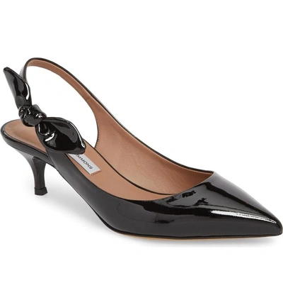 Tabitha Simmons Rise Bow Slingback Pump In Black Patent