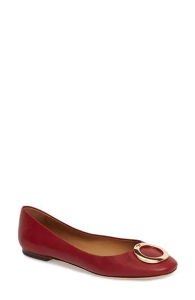 Tory Burch Caterina Ballet Flat In Dark Redstone