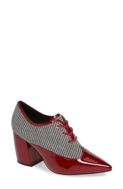 Jeffrey Campbell Chalamet Oxford In Wine Patent/ Black White