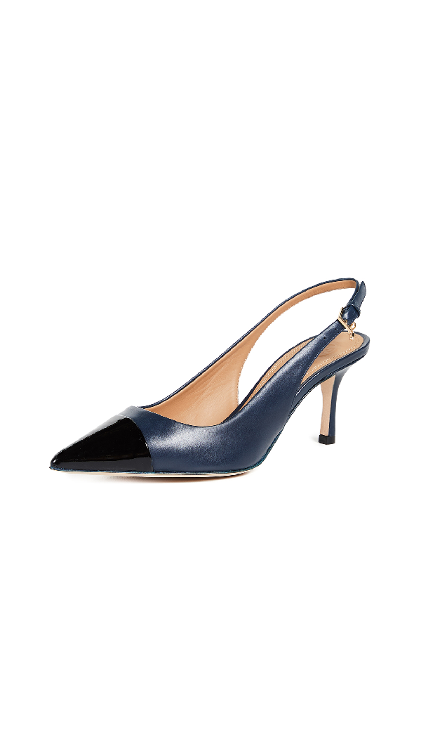 navy slingback pumps