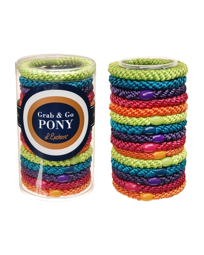 France Luxe Grab & Go Pony Elastics Tube, Set Of 15 In Candy