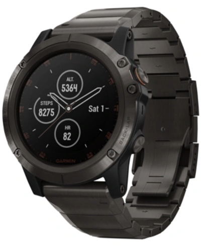 Garmin Fenix 5x Plus Sapphire Premium Multisport Gps Smartwatch With Titanium Strap, 51mm In Black