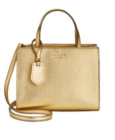 Kate Spade New York Metallic Sam Small Satchel In Warm Gold