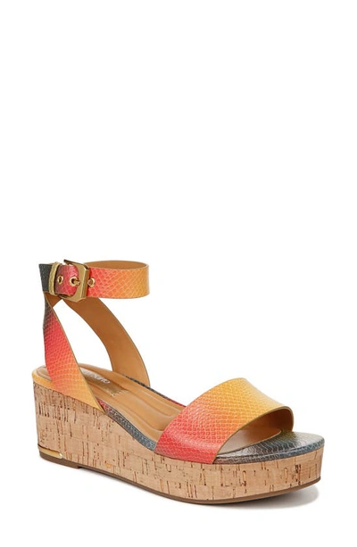 Franco Sarto Presley Ankle Strap Platform Wedge Sandal In Rainbow