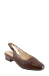 Trotters Dea Woven Slingback Pump In Dark Brown