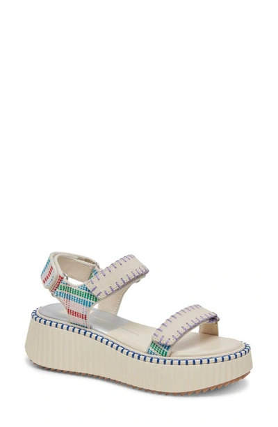 Dolce Vita Debra Platform Sandal In Ivory Multi Nubuck