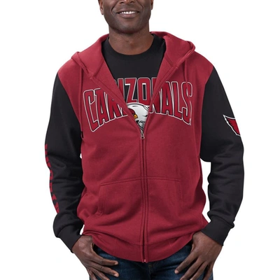 G-iii Sports By Carl Banks Men's  Cardinal, Black Arizona Cardinals T-shirt And Full-zip Hoodie Combo In Cardinal,black
