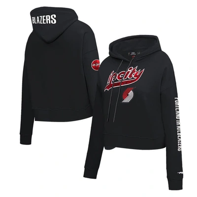Pro Standard Black Portland Trail Blazers 2023/24 City Edition Cropped Pullover Hoodie