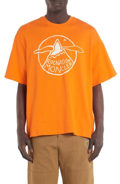 Moncler Genius X Roc Nation Cotton Graphic T-shirt In Yellow & Orange