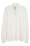 Brunello Cucinelli Cashmere Half Zip Sweater In Co312 Panama/ Nebbia