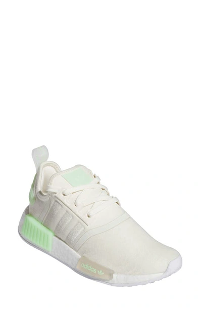 Adidas Originals Nmd R1 Trainer In Cream/ Cream/ Semi Green