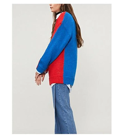 Calvin Klein 205w39nyc Colour pop Alpaca Mohair blend Knit Jumper In Red blue ModeSens