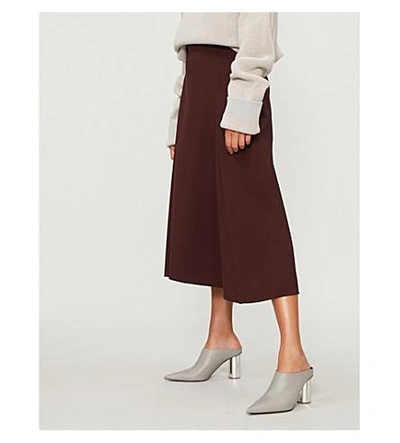 Sportmax Fiordi A-line Wool-blend Midi Skirt In Wine Coloured