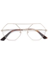 Mcq By Alexander Mcqueen Eyewear Double Bridge Glasses - Metallic