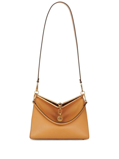 Etro Medium Vela Leather Shoulder Bag In Brown