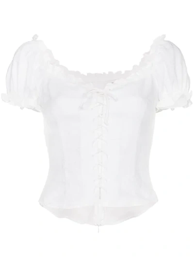 Reformation Cassidy Corset Top In White